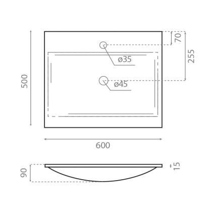 Bathco 0507 - Lavatório de encastre MONACO 60x50 cm resina/branco