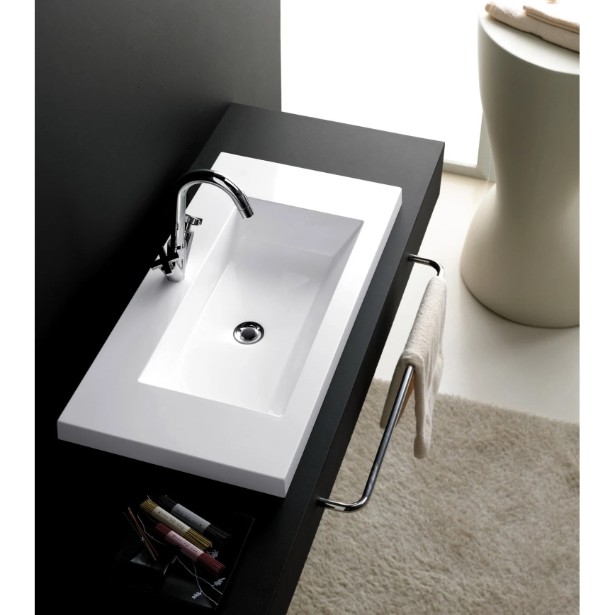 Bathco 0515 - Lavatório de encastrar COLLOTO 100x40 cm resina/branco