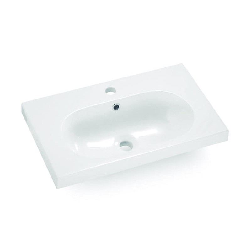 Bathco 0516 - Lavatório de encastrar ICE 60x35 cm resina/branco