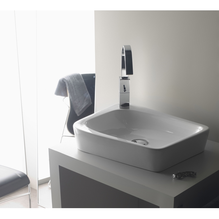 Bathco 4001 - Lavatório de bancada ARAGON 50 x 40,5 cm porcelana/branco