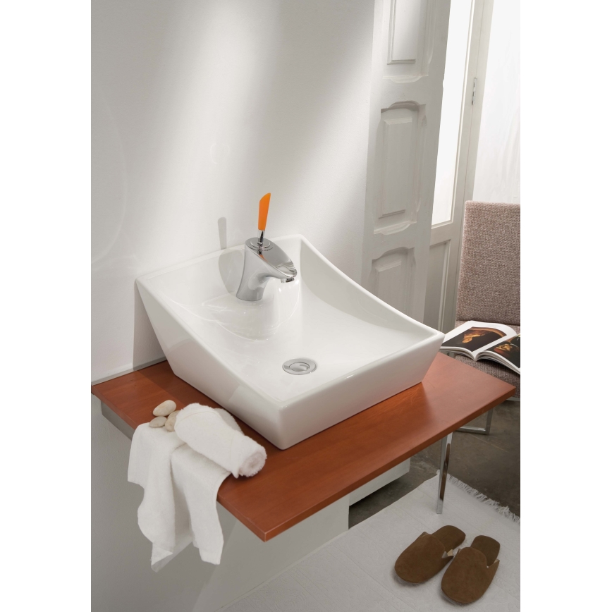 Bathco 4002 - Lavatório de bancada SORIA 40x41 cm porcelana/branca