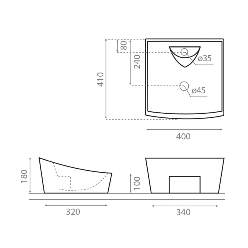 Bathco 4002 - Lavatório de bancada SORIA 40x41 cm porcelana/branca