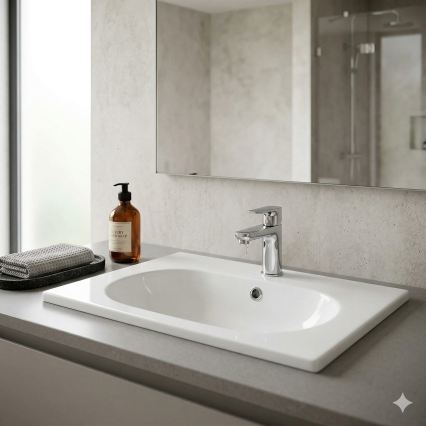 Bathco 4015 - Lavatório de bancada CASTELLON diâmetro 35 cm porcelana/branco
