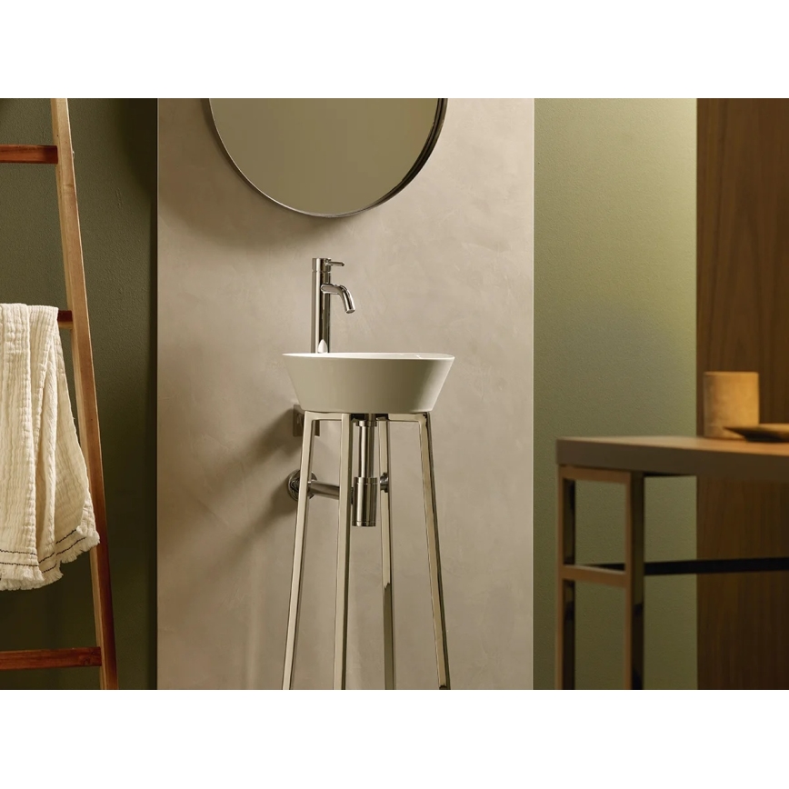 Bathco 4086 - Lavatório de sobrepor VOLTA Ø 35 cm porcelana/branco