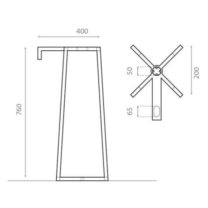 Bathco 8216 - Suporte para lavatório VOLTA 76x40 cm em aço com acabamento cromado brilhante