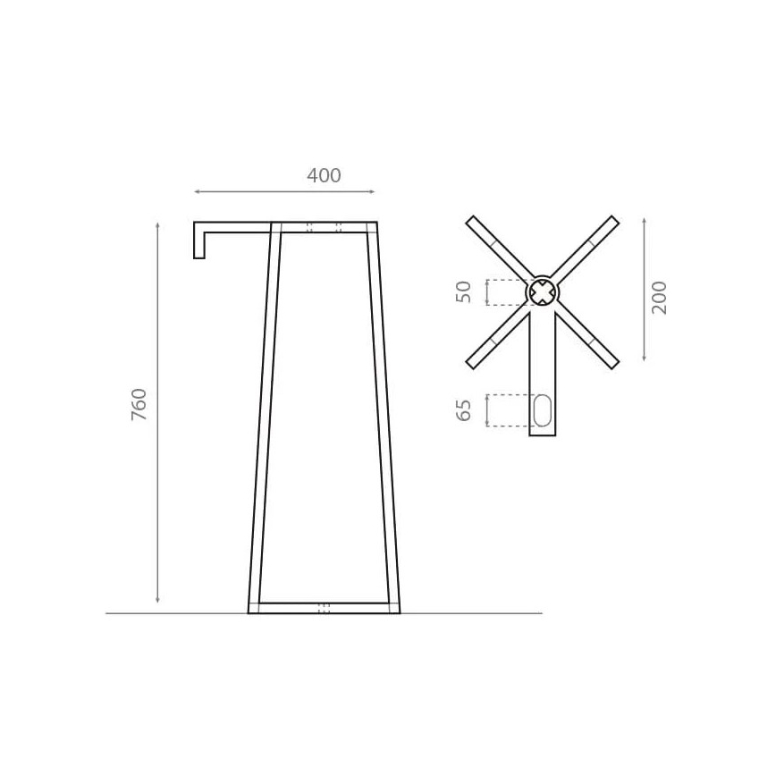 Bathco 8216 - Suporte para lavatório VOLTA 76x40 cm em aço com acabamento cromado brilhante