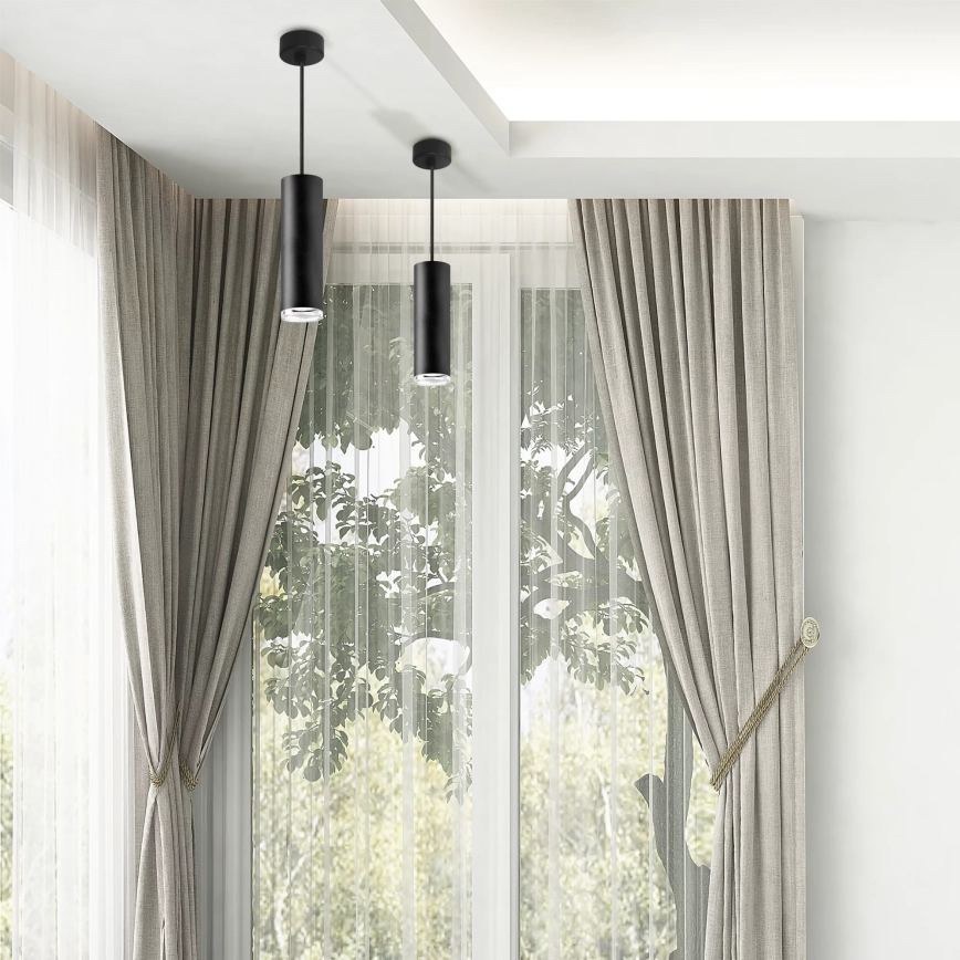 Bathroom candelabro suspenso TURYN 1xGU10/10W/230V IP44 preto