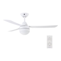 BAYSIDE 531016 - Ventoinha de teto MEGARA 2xE14/15W/230V branco + controlo remoto