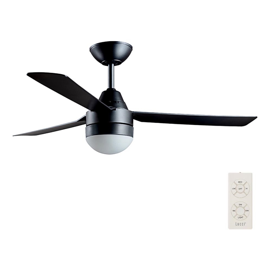 BAYSIDE 531018 - Ventilador de teto MEGARA 2xE14/15W/230V preto + comando à distância