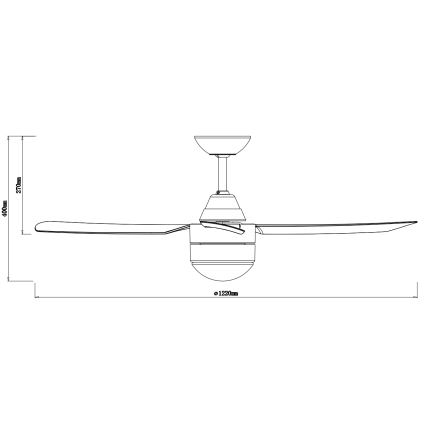 BAYSIDE 531018 - Ventilador de teto MEGARA 2xE14/15W/230V preto + comando à distância