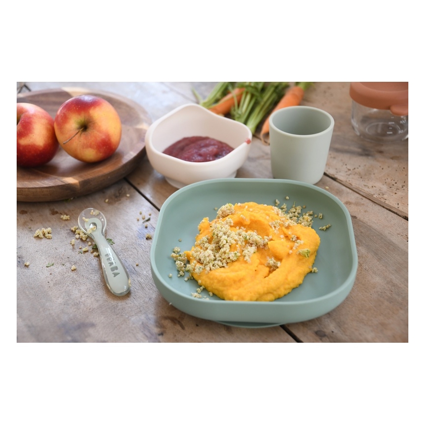 Beaba - Conjunto de alimentação infantil Verde-sálvia 4 peças