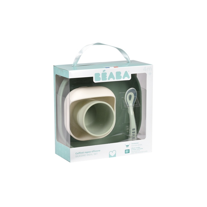 Beaba - Conjunto de alimentação infantil Verde-sálvia 4 peças