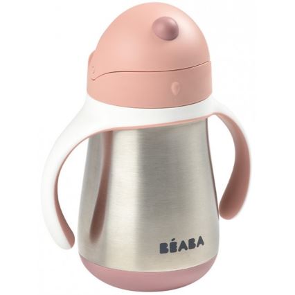 Beaba - Copo térmico com canudo 250 ml rosa
