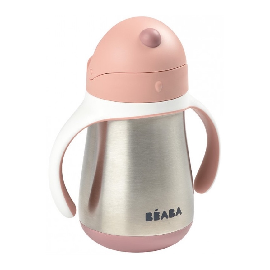 Beaba - Copo térmico com canudo 250 ml rosa