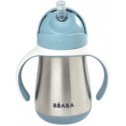 Beaba - Copo térmico com palhinha 250 ml, azul
