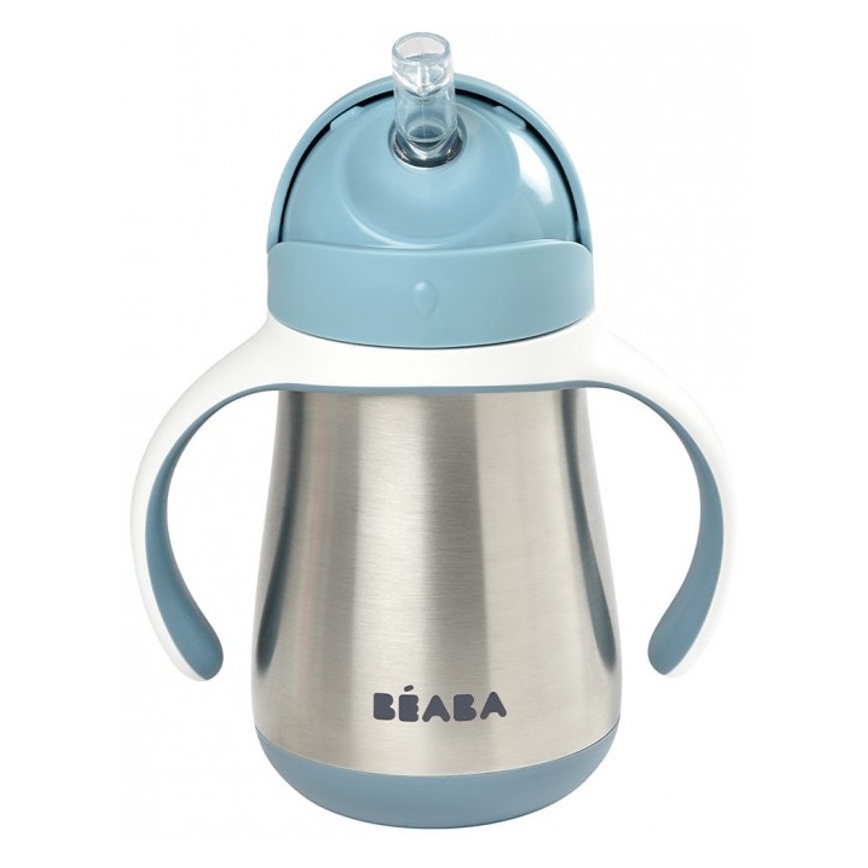 Beaba - Copo térmico com palhinha 250 ml, azul