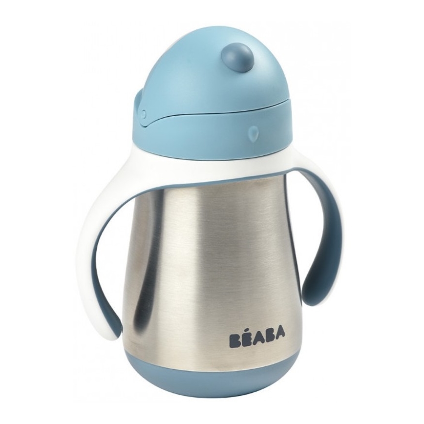 Beaba - Copo térmico com palhinha 250 ml, azul