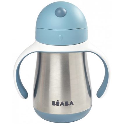 Beaba - Copo térmico com palhinha 250 ml, azul