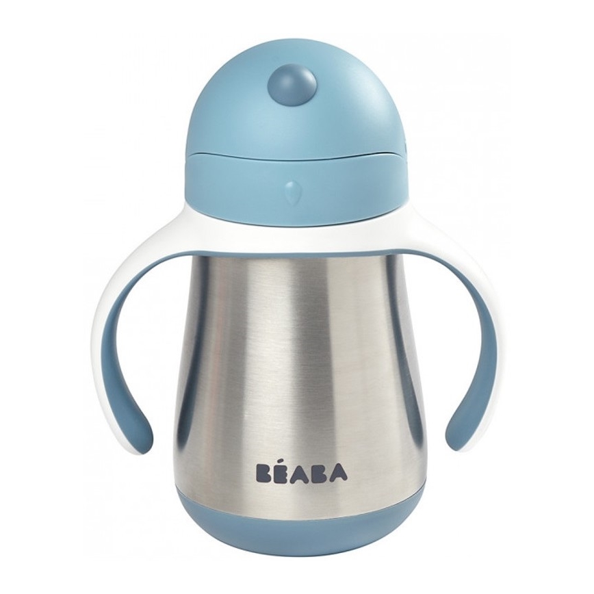 Beaba - Copo térmico com palhinha 250 ml, azul