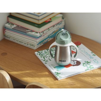 Beaba - Copo térmico com palhinha 250 ml verde