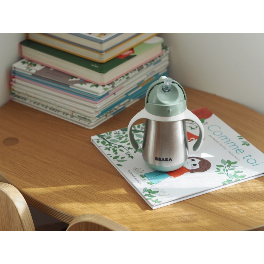 Beaba - Copo térmico com palhinha 250 ml verde