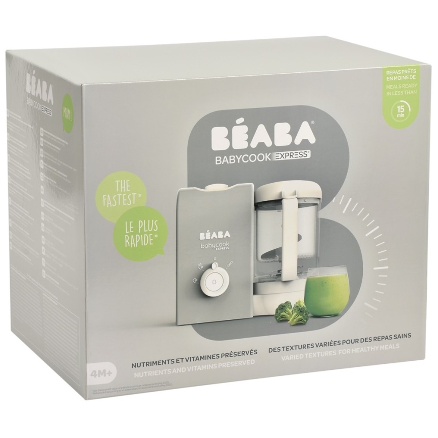 Beaba - Cozedor a vapor 2 em 1 BABYCOOK EXPRESS cinza