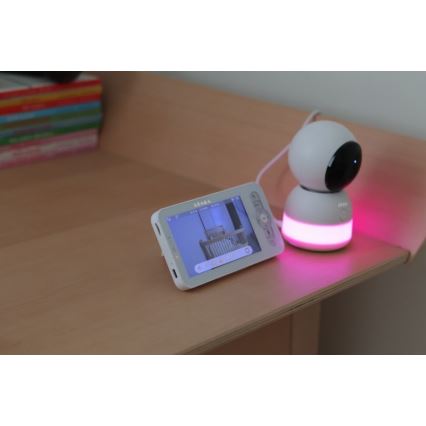 Beaba - Monitor de bebé inteligente recarregável ZEN NIGHT 720p 5V 4000 mAh Wi-Fi branco