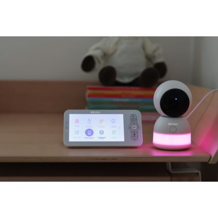 Beaba - Monitor de bebé inteligente recarregável ZEN NIGHT 720p 5V 4000 mAh Wi-Fi branco