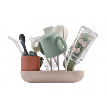 Beaba - Suporte para secar garrafas bege/laranja