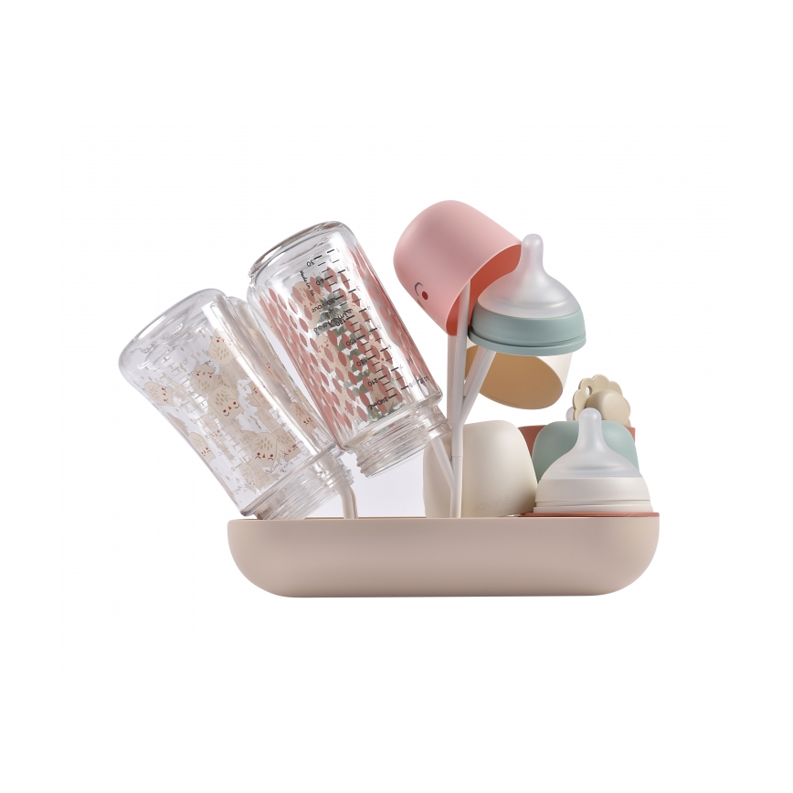 Beaba - Suporte para secar garrafas bege/laranja