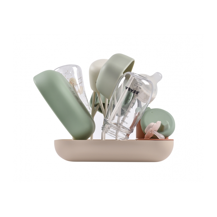 Beaba - Suporte para secar garrafas bege/laranja