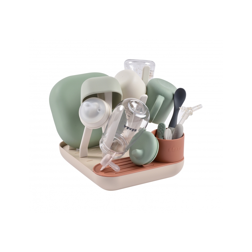 Beaba - Suporte para secar garrafas bege/laranja