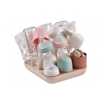 Beaba - Suporte para secar garrafas bege/laranja