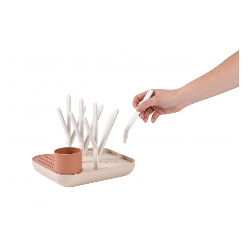 Beaba - Suporte para secar garrafas bege/laranja