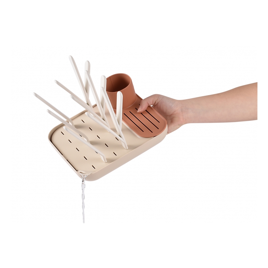 Beaba - Suporte para secar garrafas bege/laranja