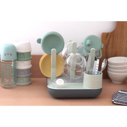 Beaba - Suporte para secar garrafas verde/cinzento