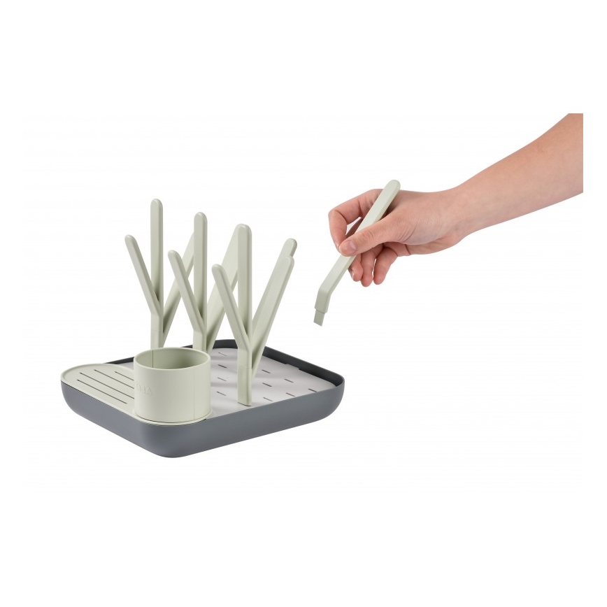 Beaba - Suporte para secar garrafas verde/cinzento