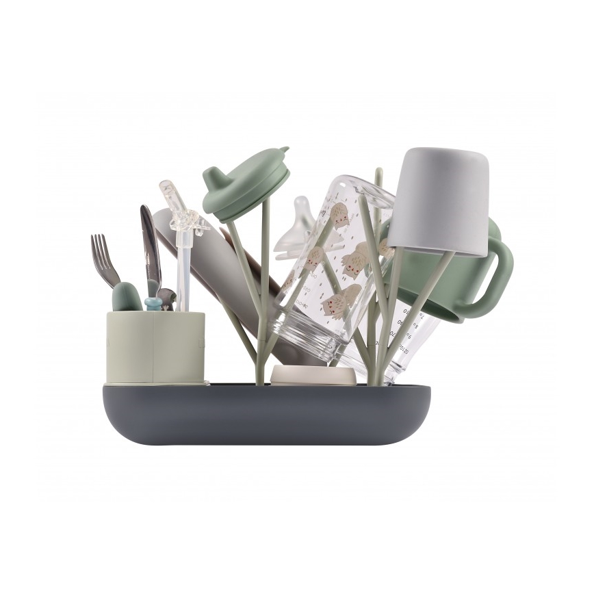 Beaba - Suporte para secar garrafas verde/cinzento