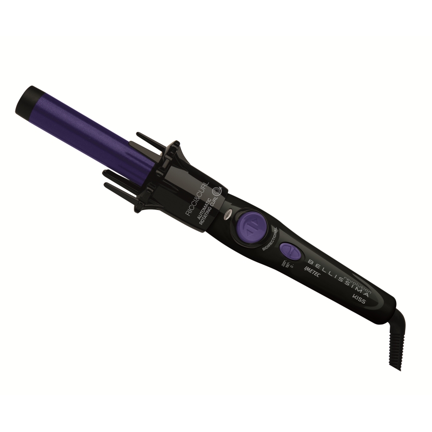 Bellissima 11307 - Modelador rotativo de cachos RICCI&CURL 230V preto/roxo