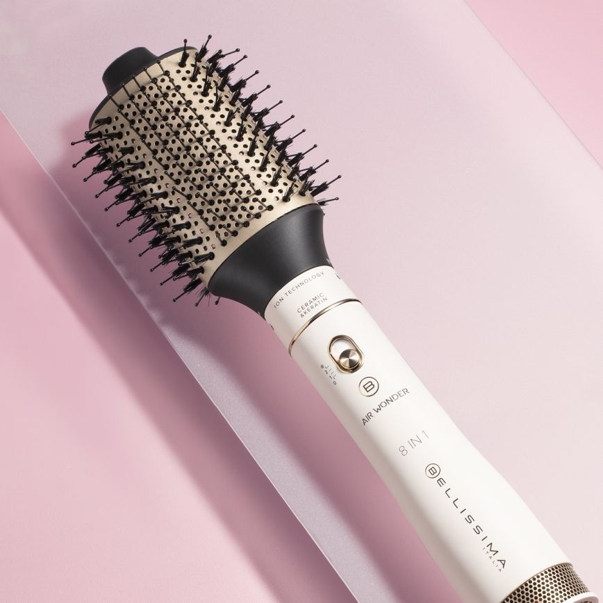 Bellissima 11847 - Escova modeladora de ar quente 8 em 1 AIR WONDER 1000W/230V branca/dourada