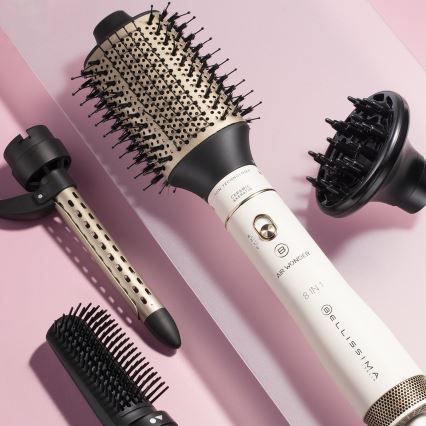 Bellissima 11847 - Escova modeladora de ar quente 8 em 1 AIR WONDER 1000W/230V branca/dourada