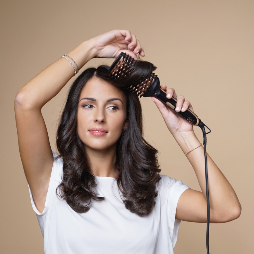 Bellissima 11879 - Escova modeladora de ar quente MAGIC SHINY BRUSH 73W/230V ouro rosé