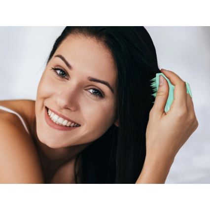 Beper - Escova de massagem para o couro cabeludo verde menta