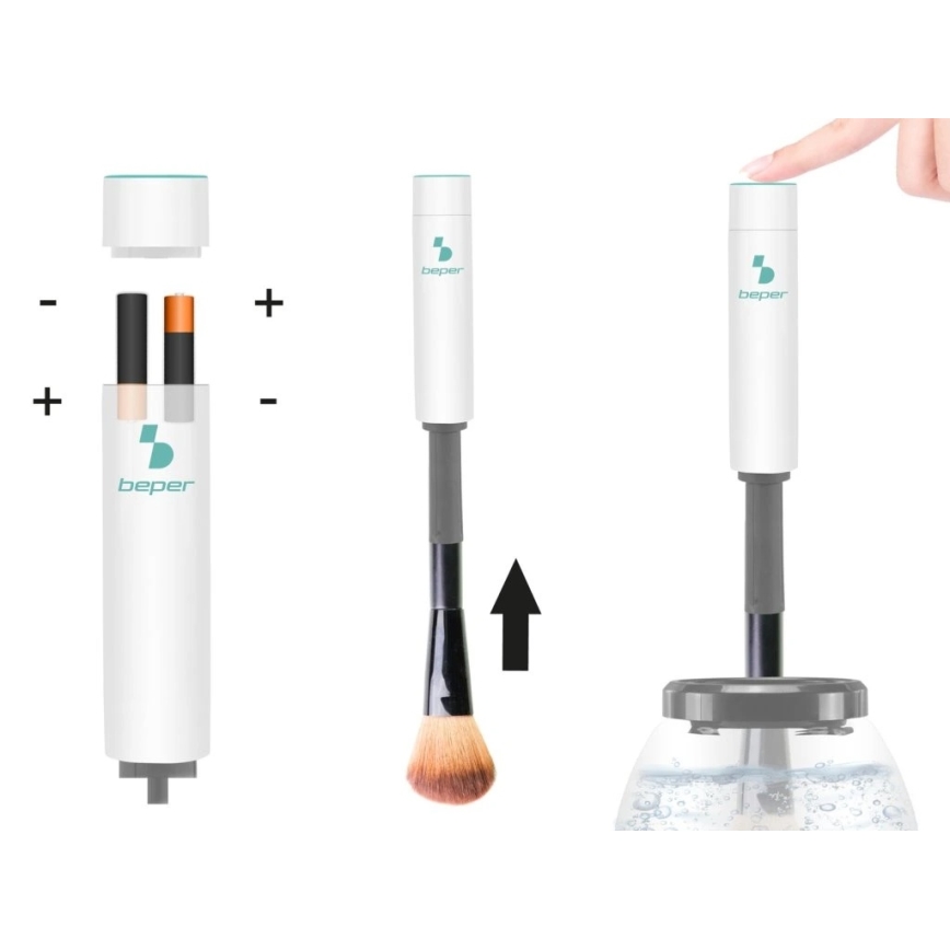 Beper - Limpador de pincéis de maquilhagem 2xAAA