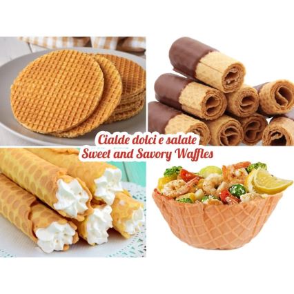 Beper - Máquina de waffles 2 em 1 1000W/230V vermelha