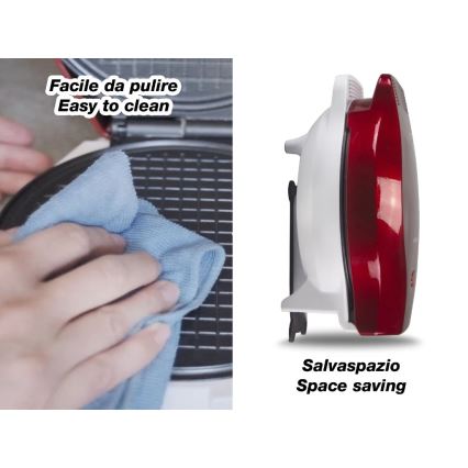 Beper - Máquina de waffles 2 em 1 1000W/230V vermelha