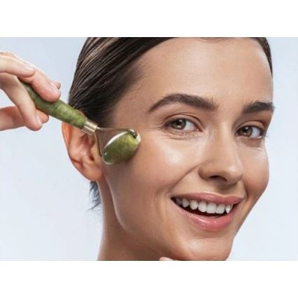 Beper - Rolo de massagem e pedra Gua Sha em nefrite