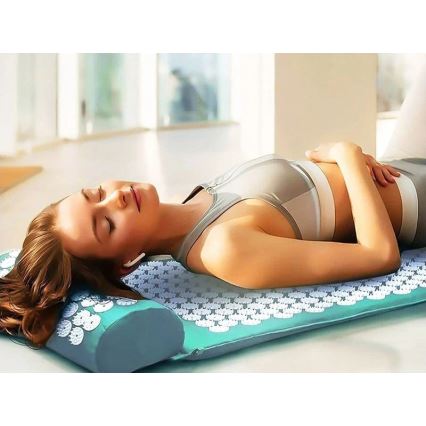 Beper - Tapete e almofada de acupressão verde-menta