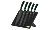 BerlingerHaus - Conjunto de facas de aço inoxidável com suporte magnético 6 pcs verde/preto