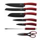 BerlingerHaus - Conjunto de facas em aço inoxidável num suporte 8 pcs vermelho